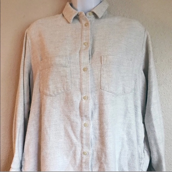 Madewell Tops - Madewell flannel tunic light gray shirt